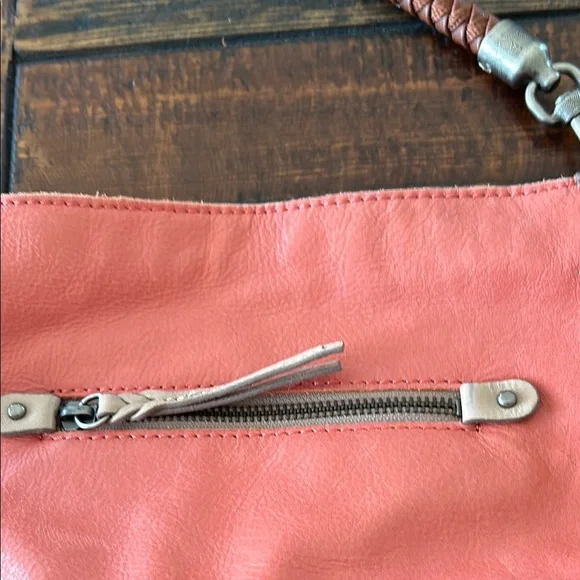 The Sak Pink and Tan Shoulder Bag with Braided Strap - Picture 6 of 14